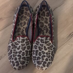Rothy's Animal Print Flats with Blue and Red Accents